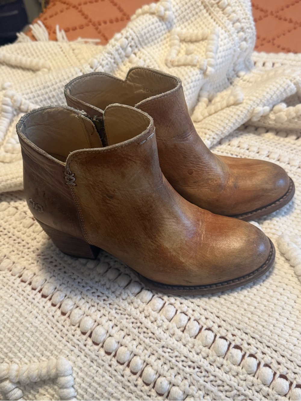 Bed Stu Rustic Tan Leather Ankle Booties